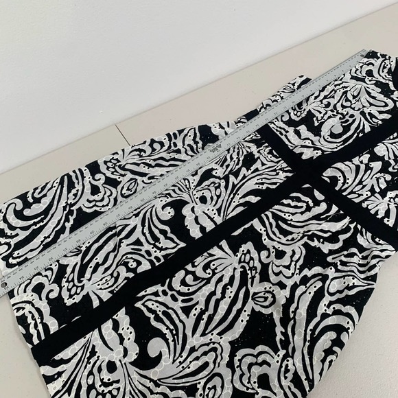 Anthropologie Tabitha Sheath Dress Floral Size 8 Black White Eyelet Cotton - Picture 8 of 13